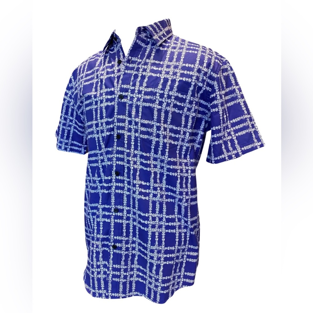 Mens Aloha Shirt in Palaka Royal